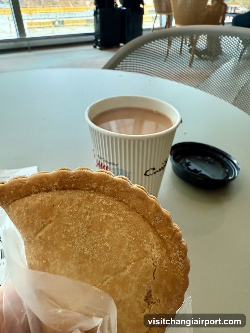 Pie and Drink at Airport Cafe