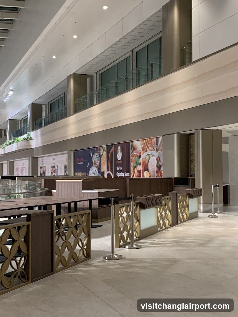 Interior of a modern food court or dining area