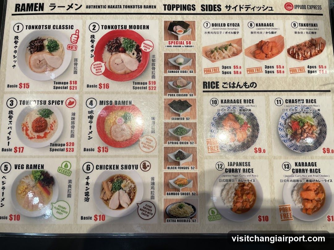 Ippudo Express Ramen Menu