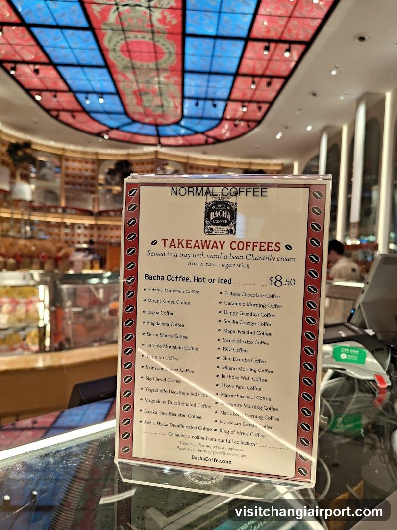 Bacha Coffee Takeaway Menu
