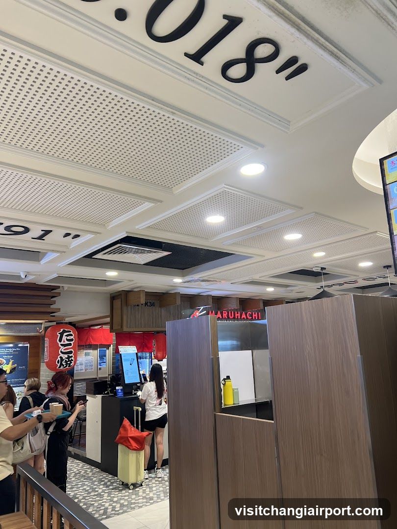 Interior of a food court or mall dining area