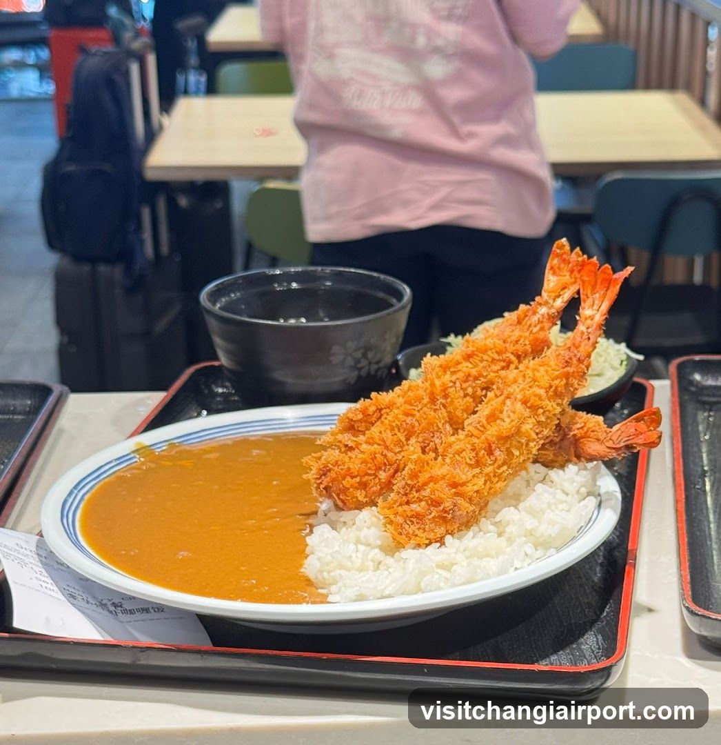 Curry Rice with Tempura Shrimp