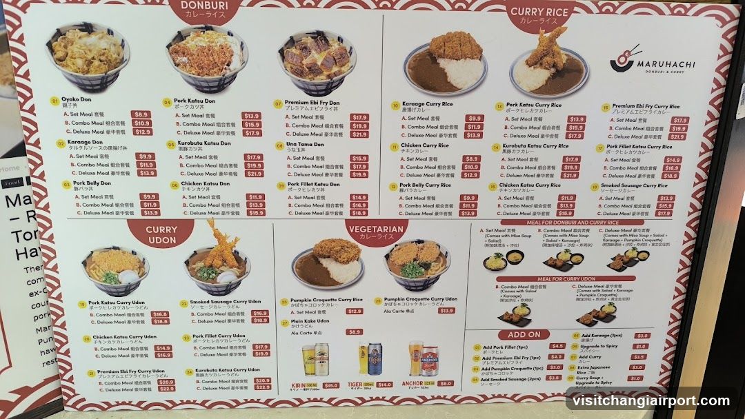 Maruhachi Donburi & Curry Rice Menu