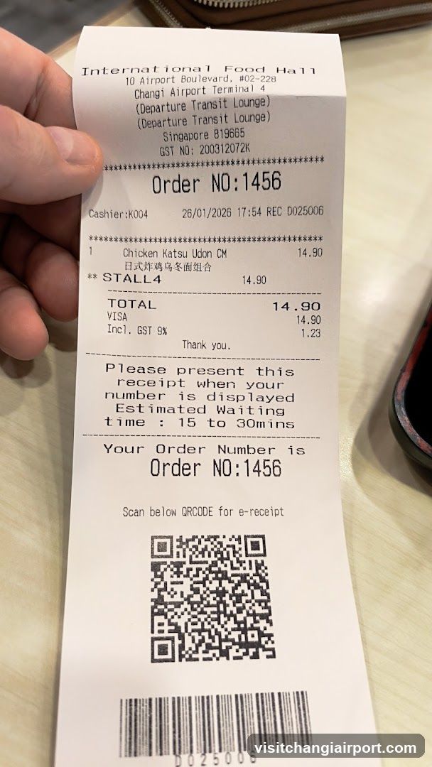 Receipt from International Food Hall