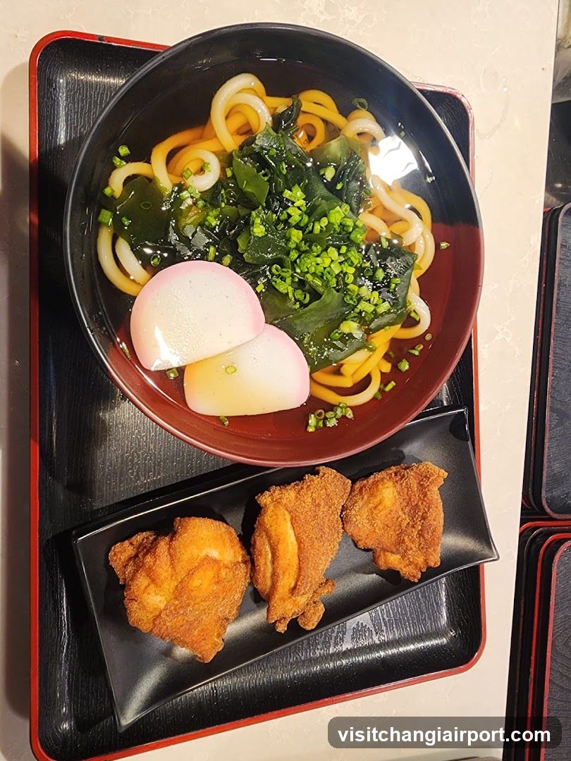 Udon Noodle Bowl with Fried Chicken