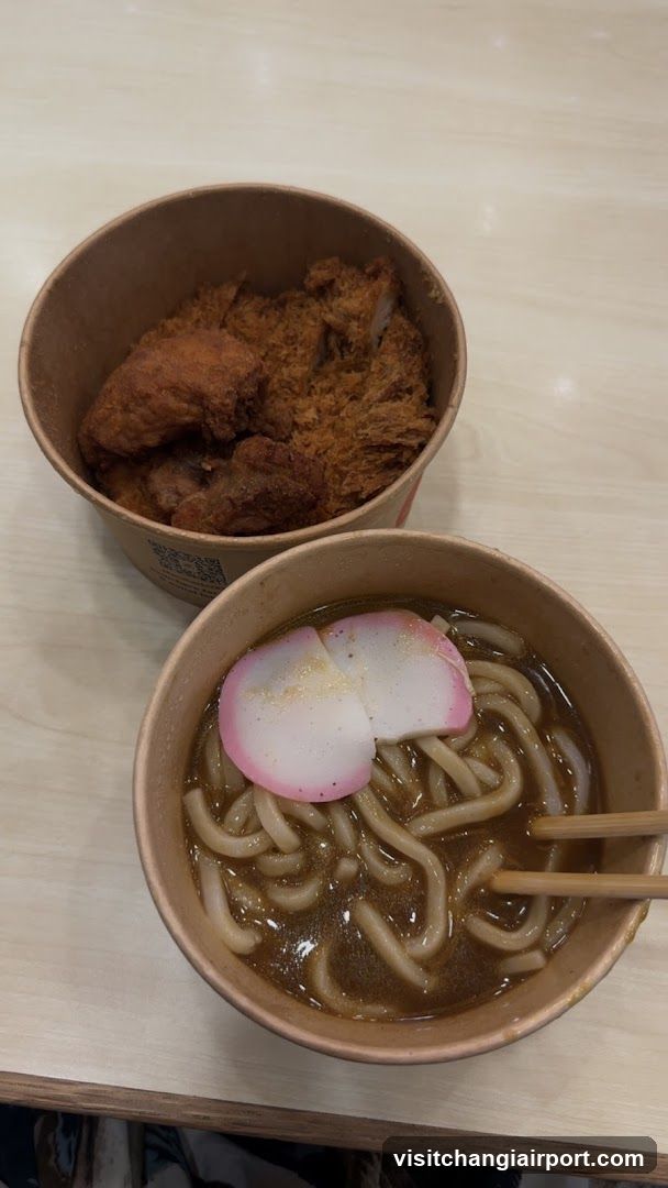 Udon and Fried Chicken Meal