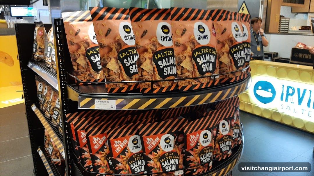Irvins Salted Egg Salmon Skin Snacks Display