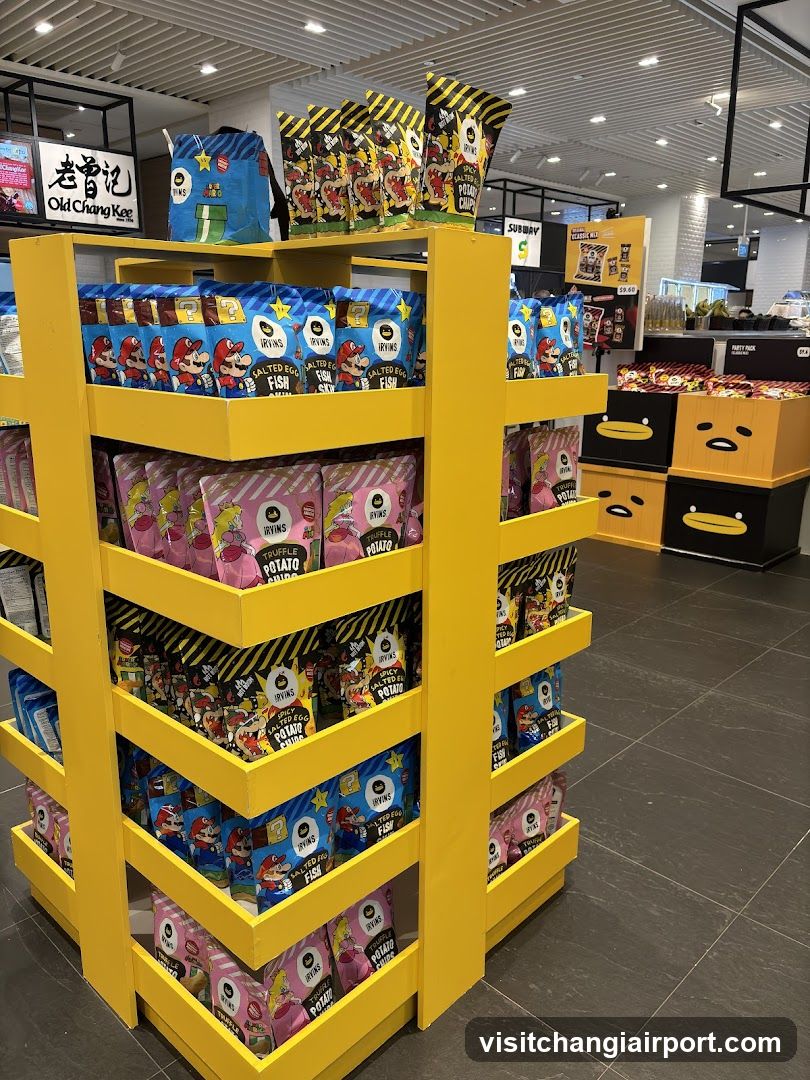 Yellow Snack Display Shelf