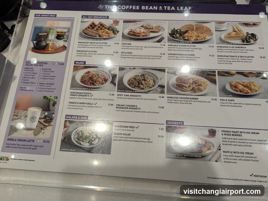 The Coffee Bean & Tea Leaf Menu