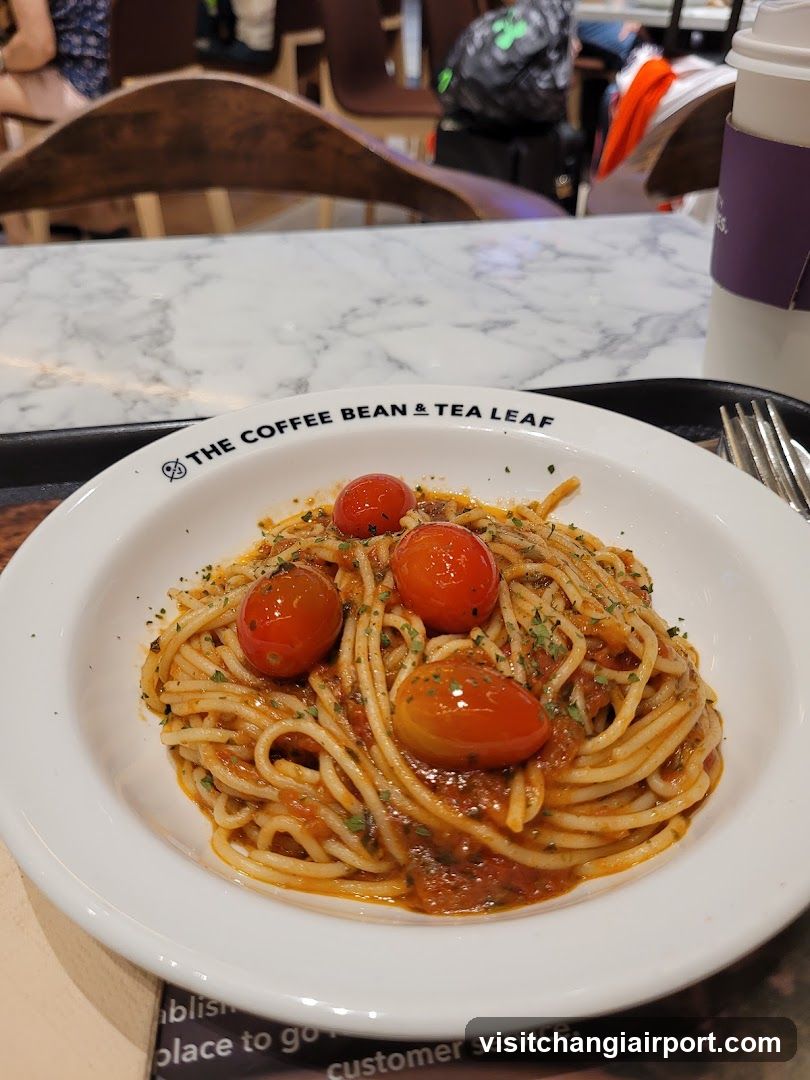 Spaghetti with Cherry Tomatoes at The Coffee Bean & Tea Leaf