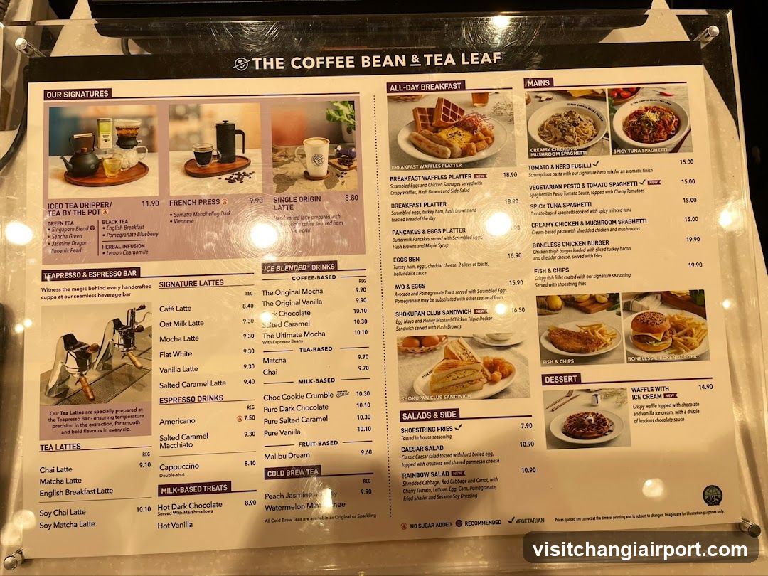 The Coffee Bean & Tea Leaf Menu