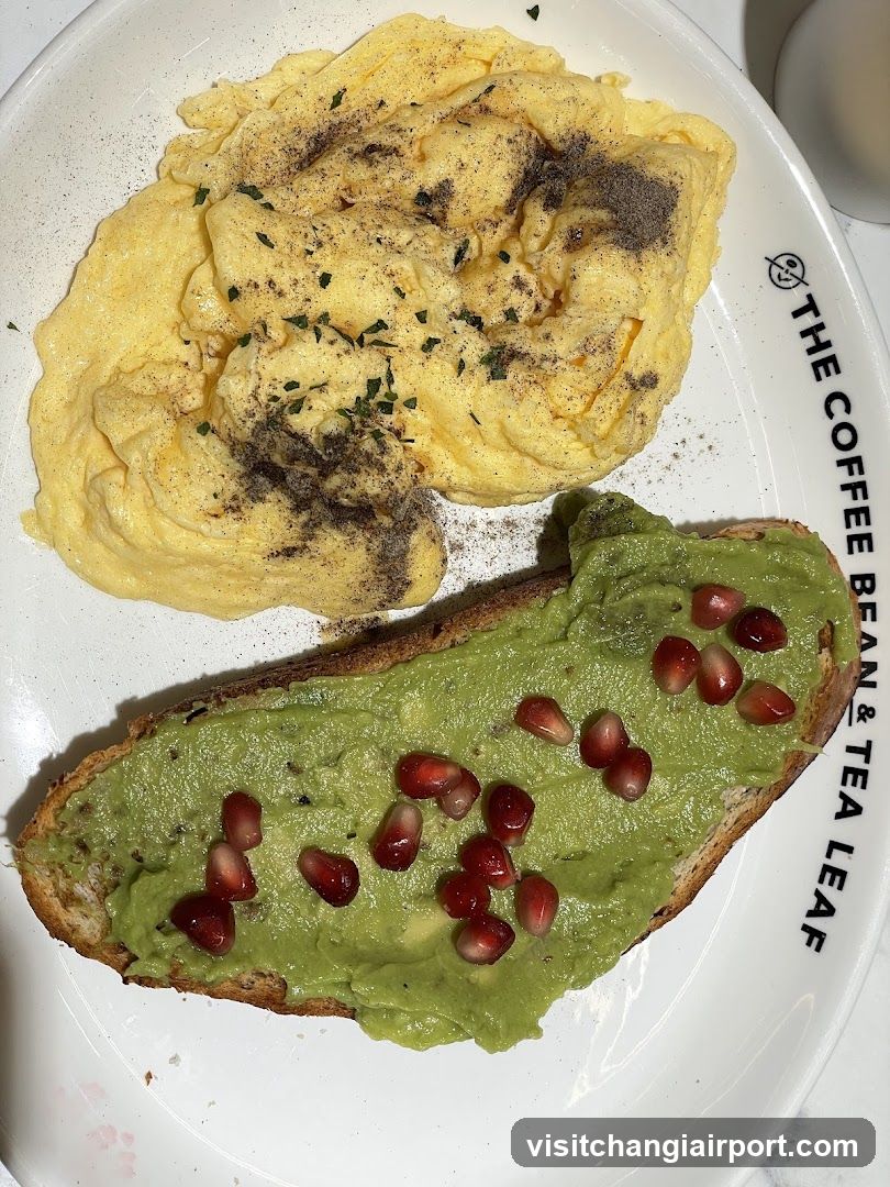 Avocado Toast and Scrambled Eggs Plate
