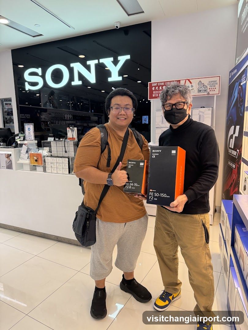 Sony Store Interior with Customers Holding Cameras