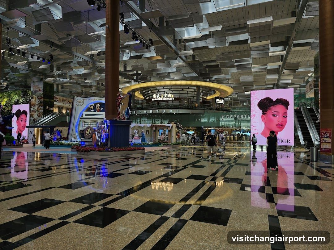 Airport Terminal Interior with Dior Advertisement