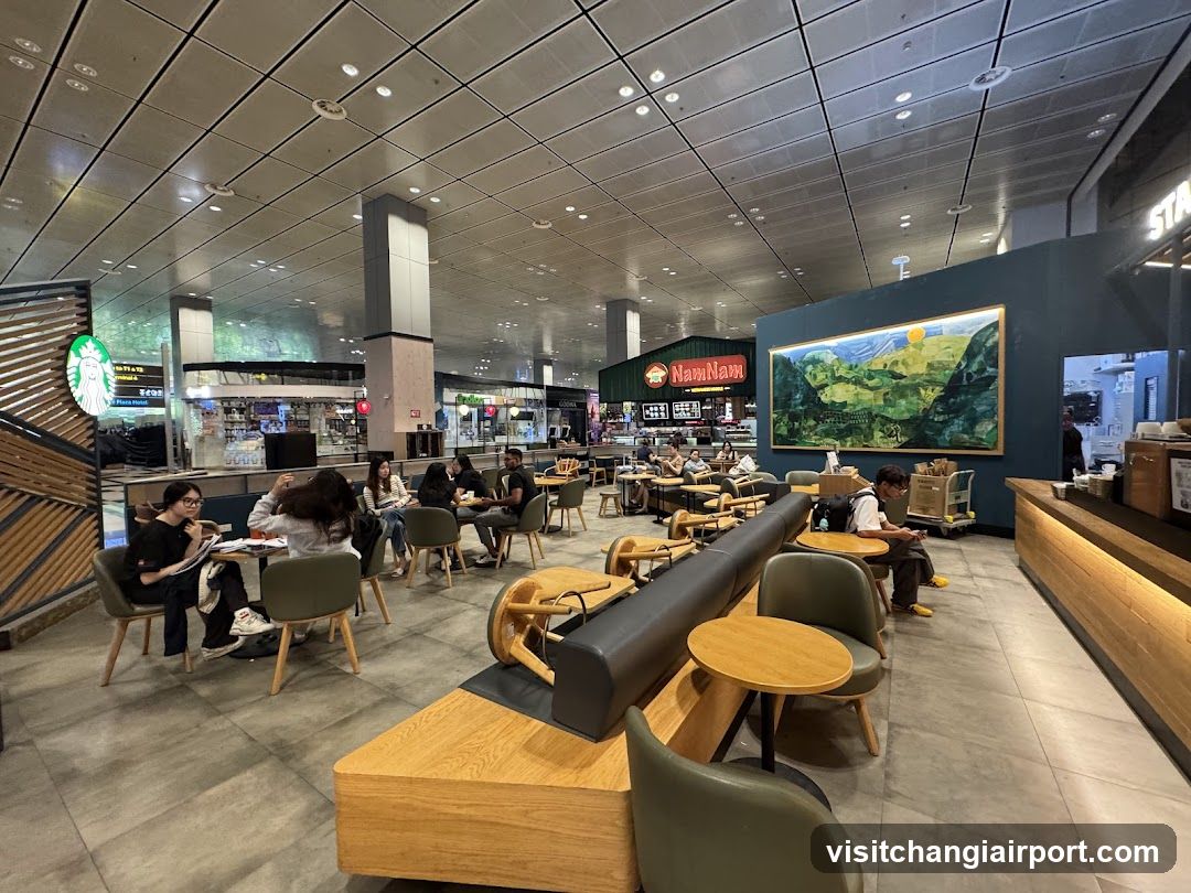 Coffee Shop Interior with Artwork and Seating Area