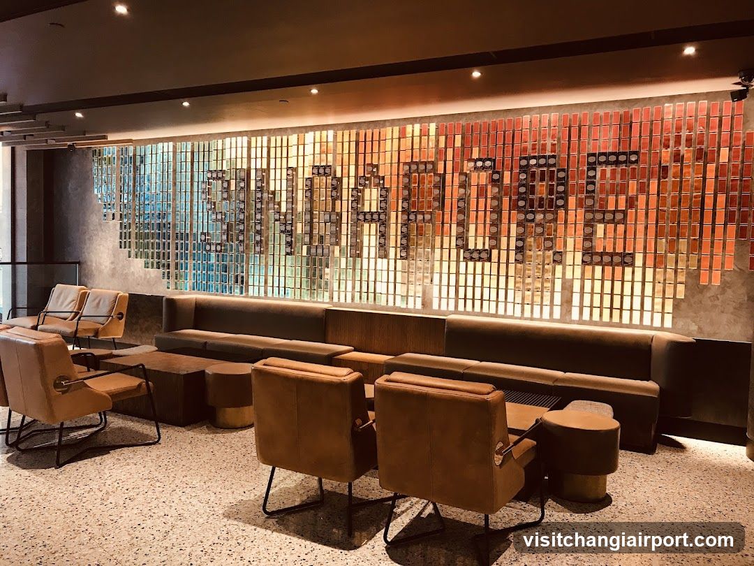 Modern Lounge Interior with Artistic Wall Feature