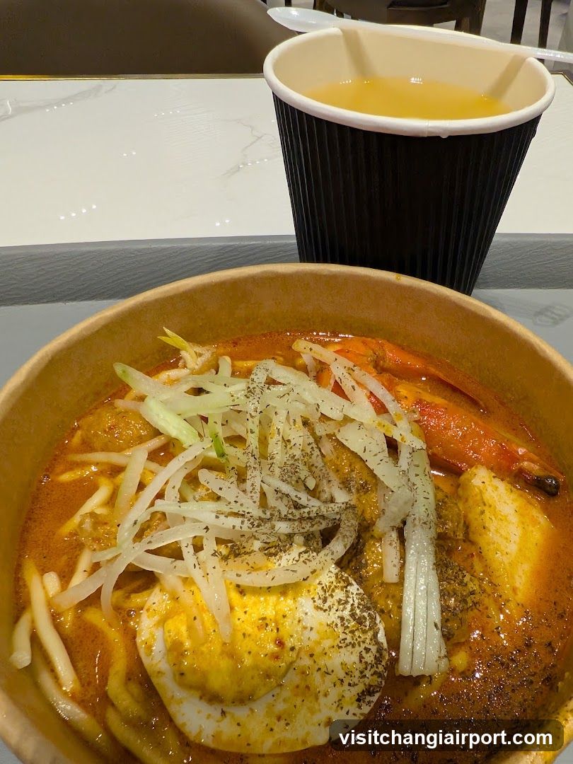 Curry Noodle Bowl with Side Soup