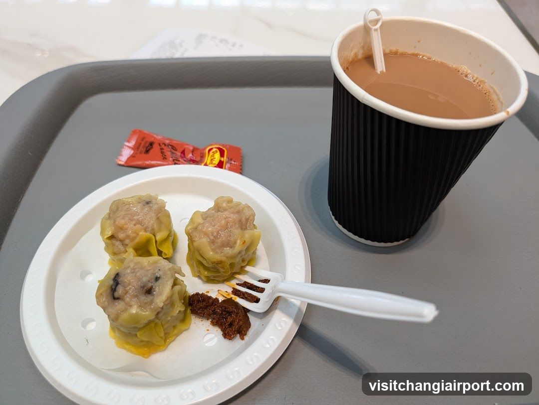 Dumplings and Drink on Tray