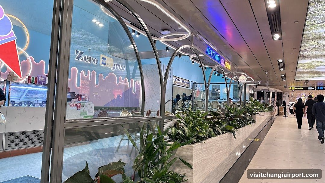Food Court Interior with Shop Fronts
