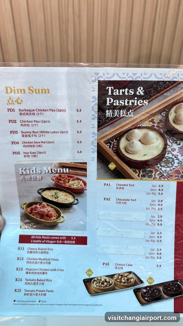 Dim Sum & Tarts Menu