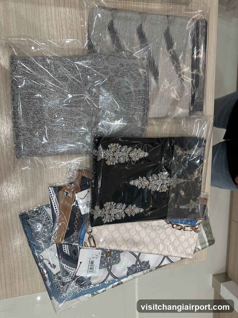 Packaged Scarves and Accessories Display
