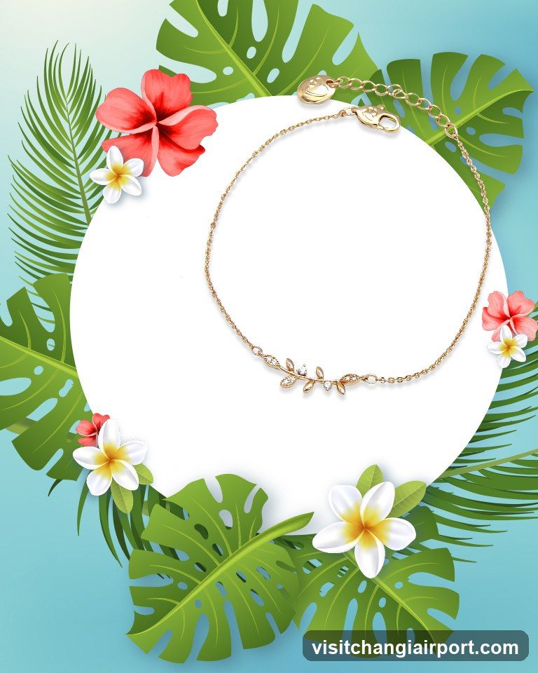 Gold Bracelet with Floral Design
