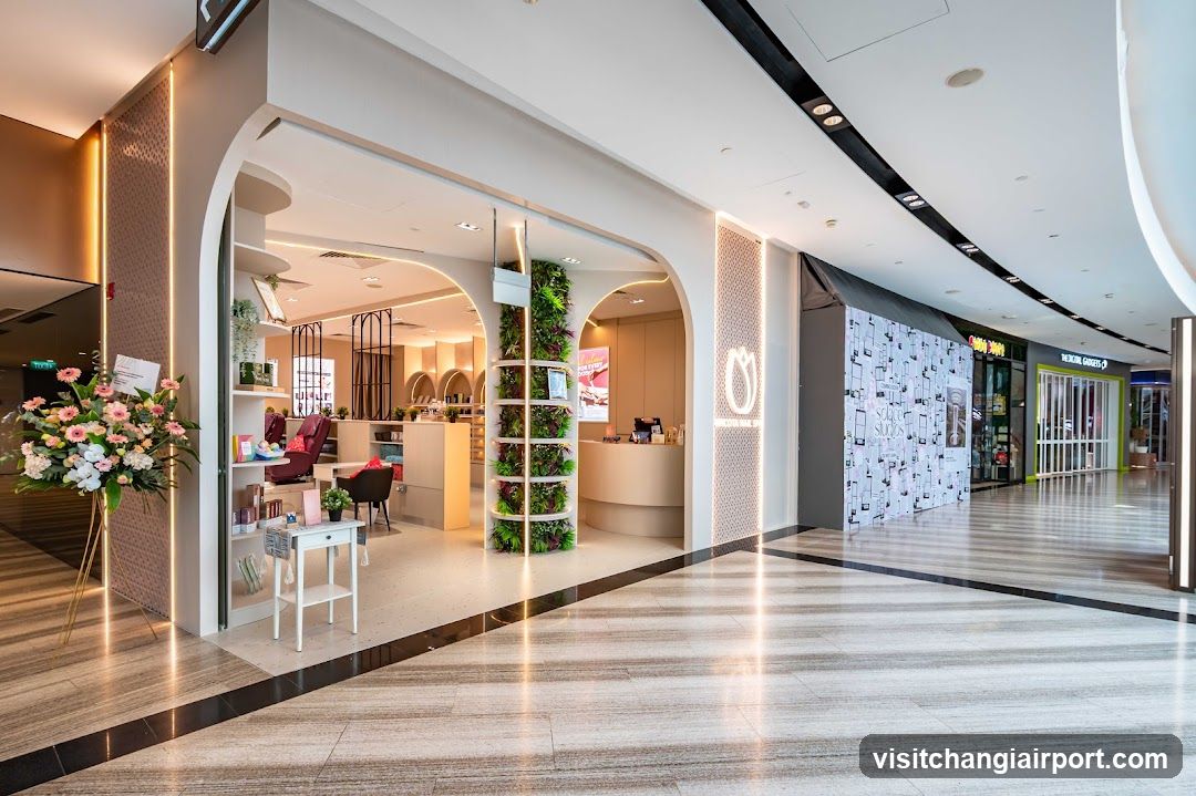 Modern Retail Interior with Floral Display