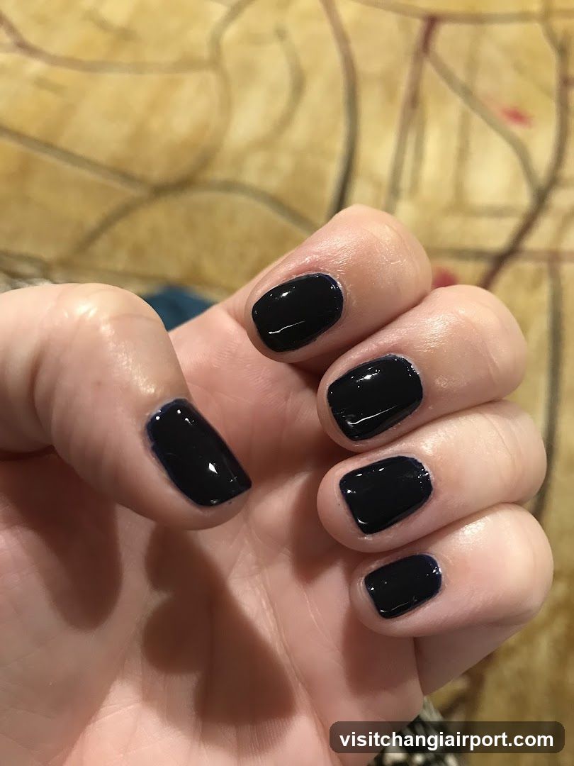 Black Nail Polish Close-Up
