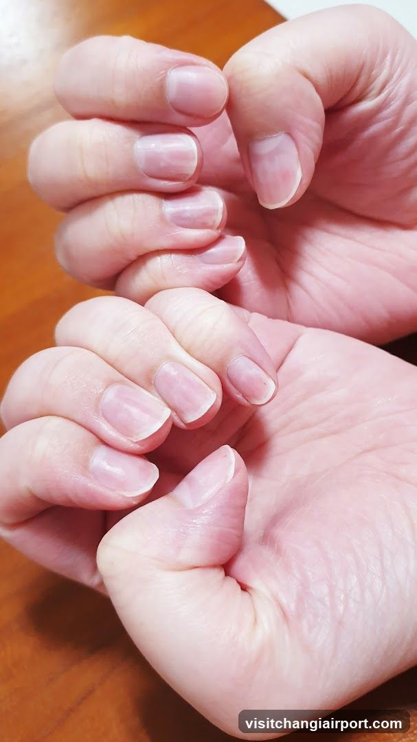 Close-up of hands with natural nails