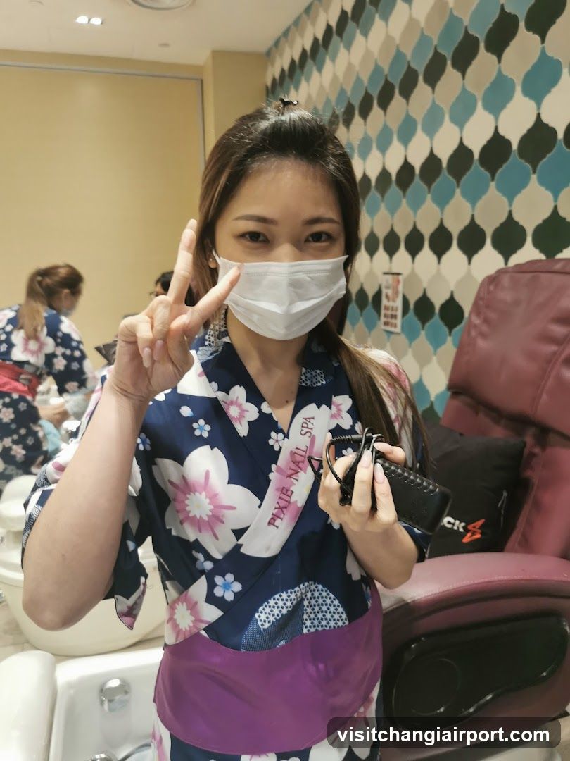 Woman in Kimono at Spa Salon