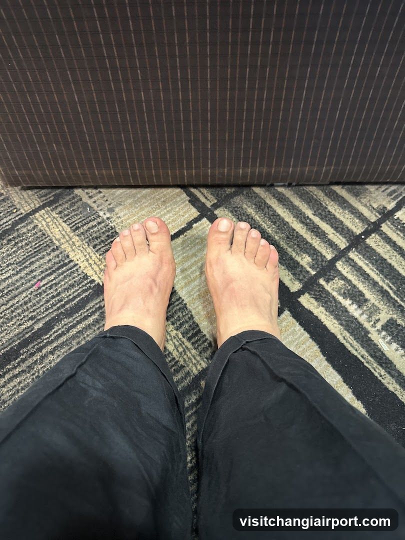 Feet on Patterned Carpet