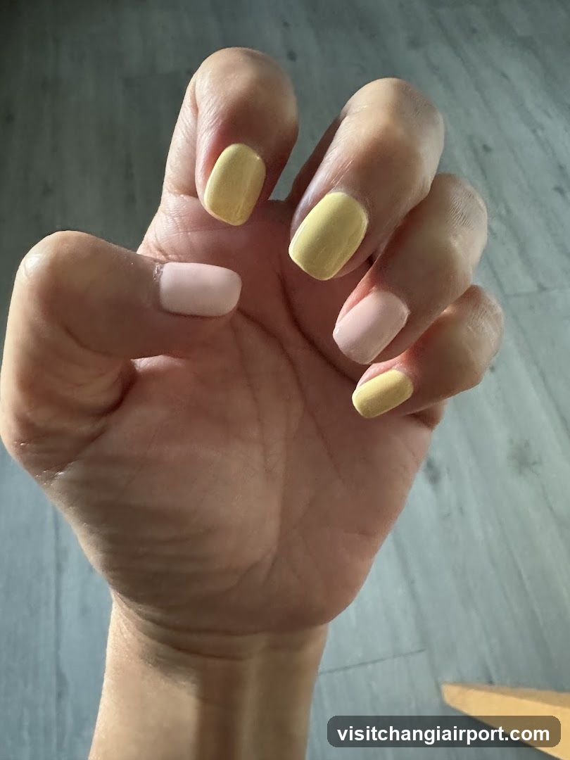Hand with painted nails