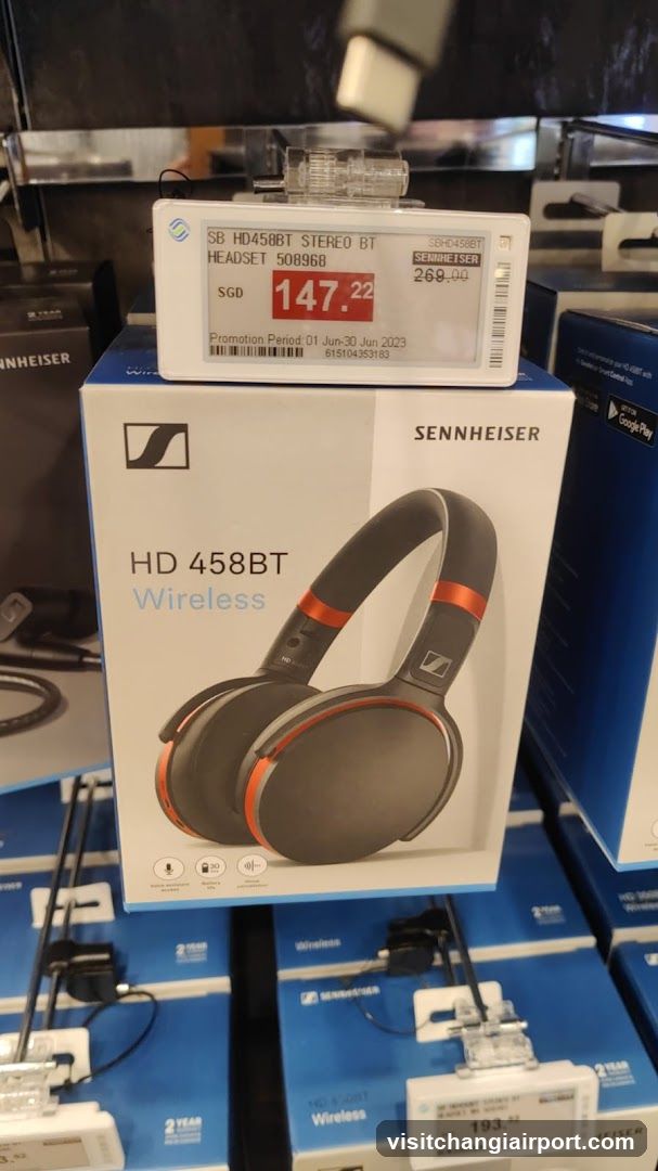 Sennheiser HD 458BT Wireless Headphones Display