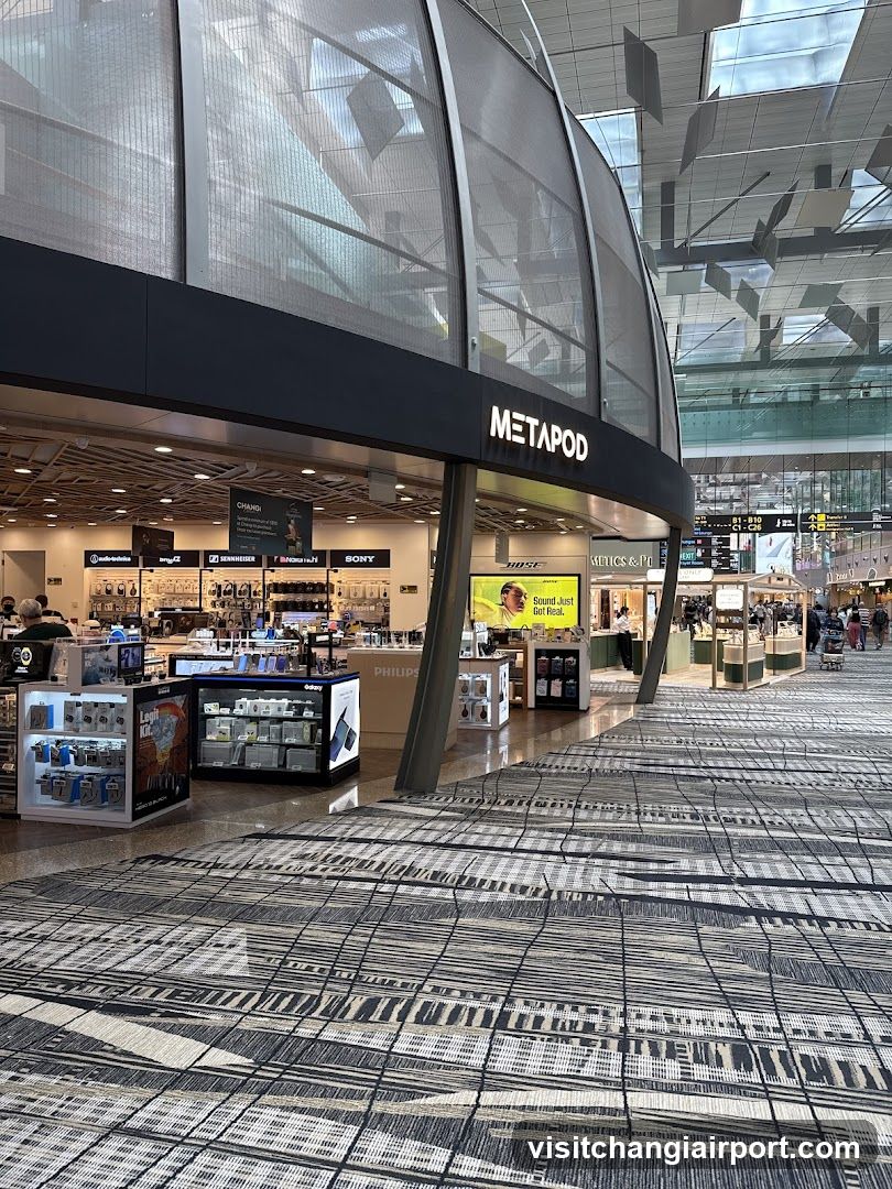 Airport Terminal Interior with Retail Storefronts