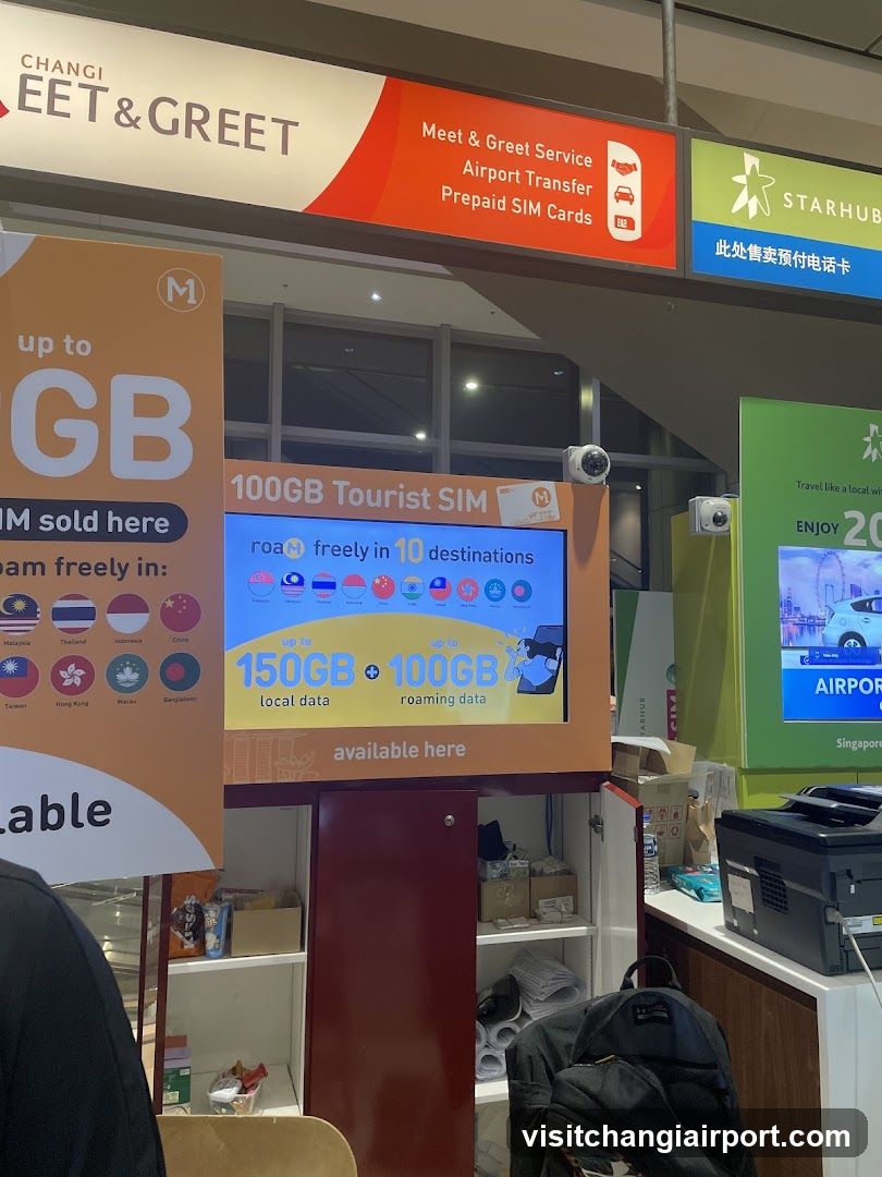 Changi Airport SIM Sales Booth