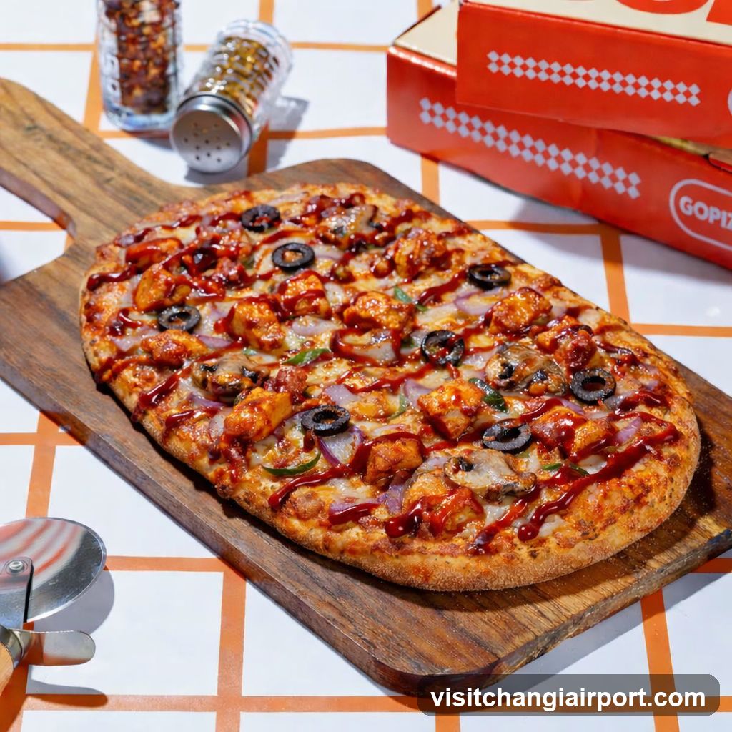 Pizza on Wooden Board