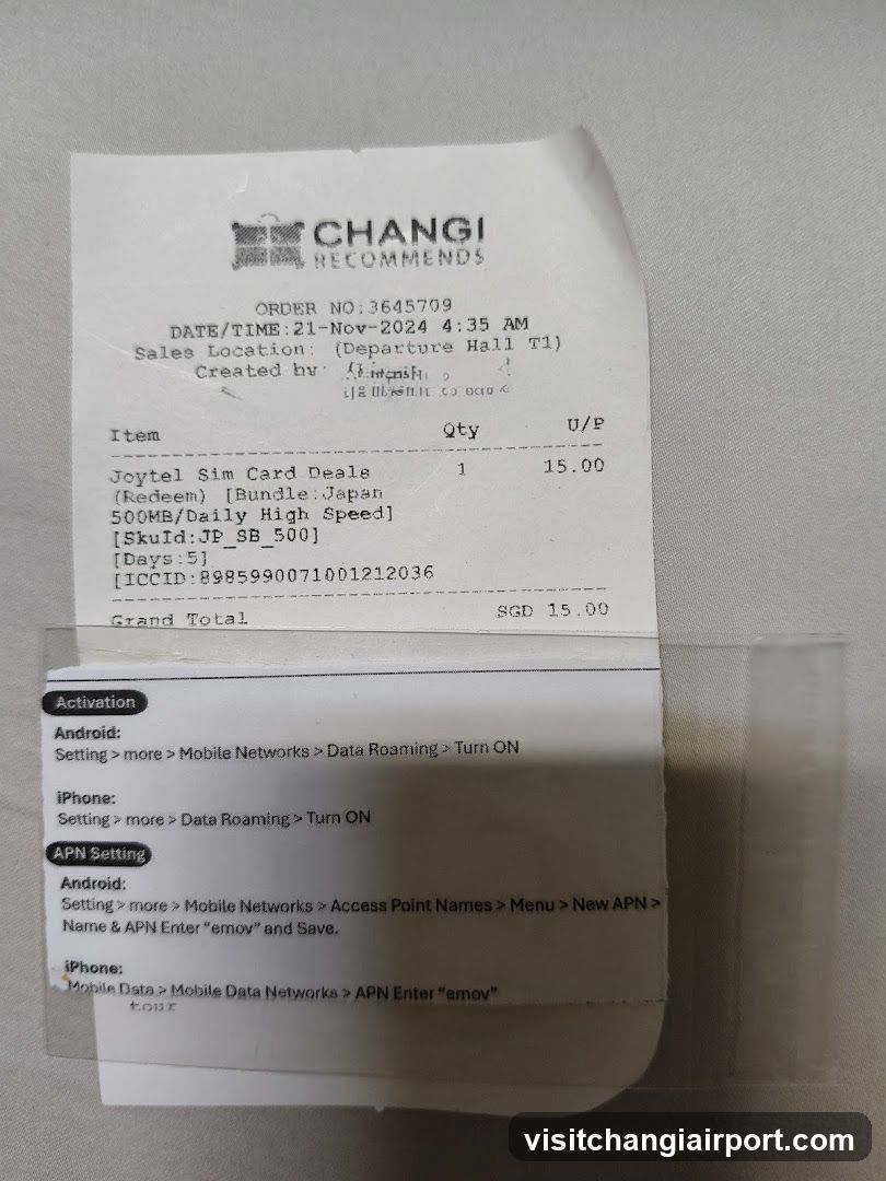 Receipt and Instructions