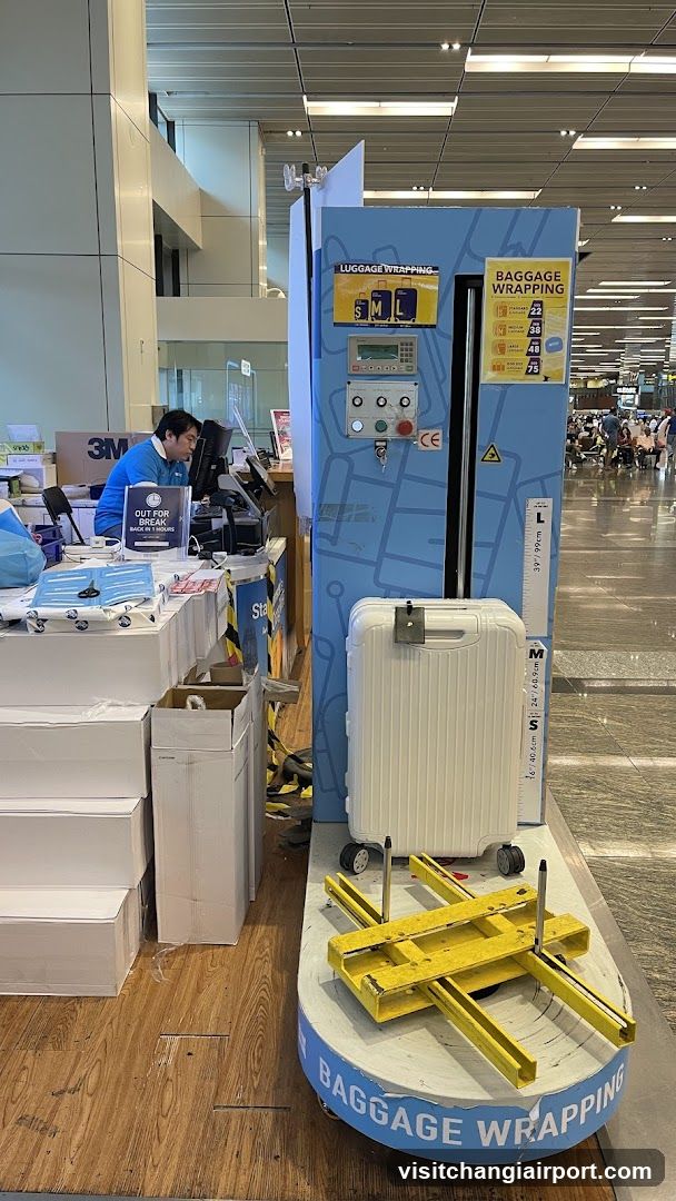 Baggage Wrapping Station at Airport Terminal