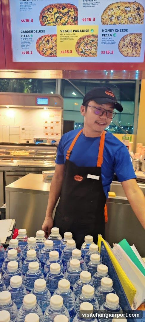 Pizza Staff with Water Bottles