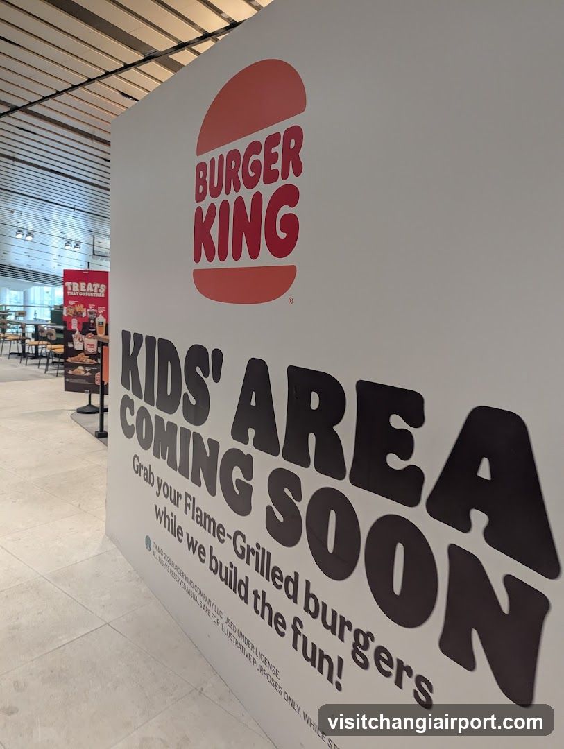 Burger Kids' Area Coming Soon Sign