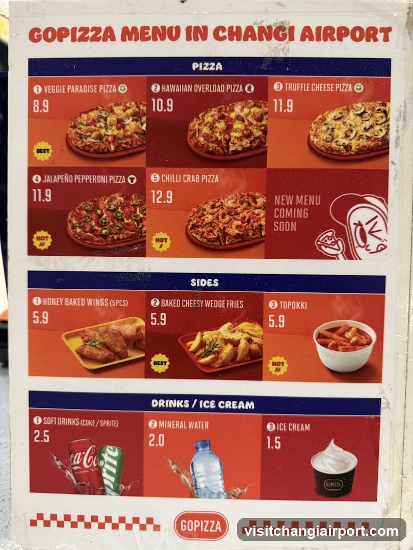 Gopizza Menu in Changi Airport