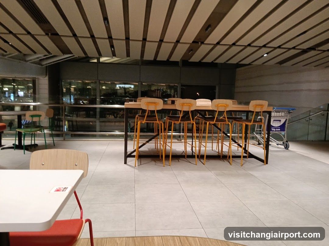 Empty Dining Area with Yellow Chairs