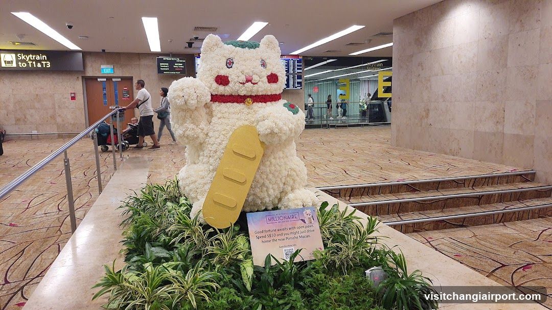 Airport Terminal Interior with Lucky Cat Display