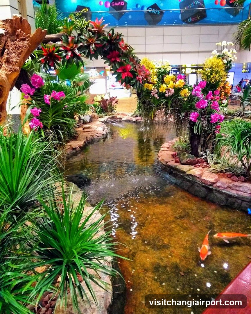 Indoor Garden Water Feature with Koi Fish