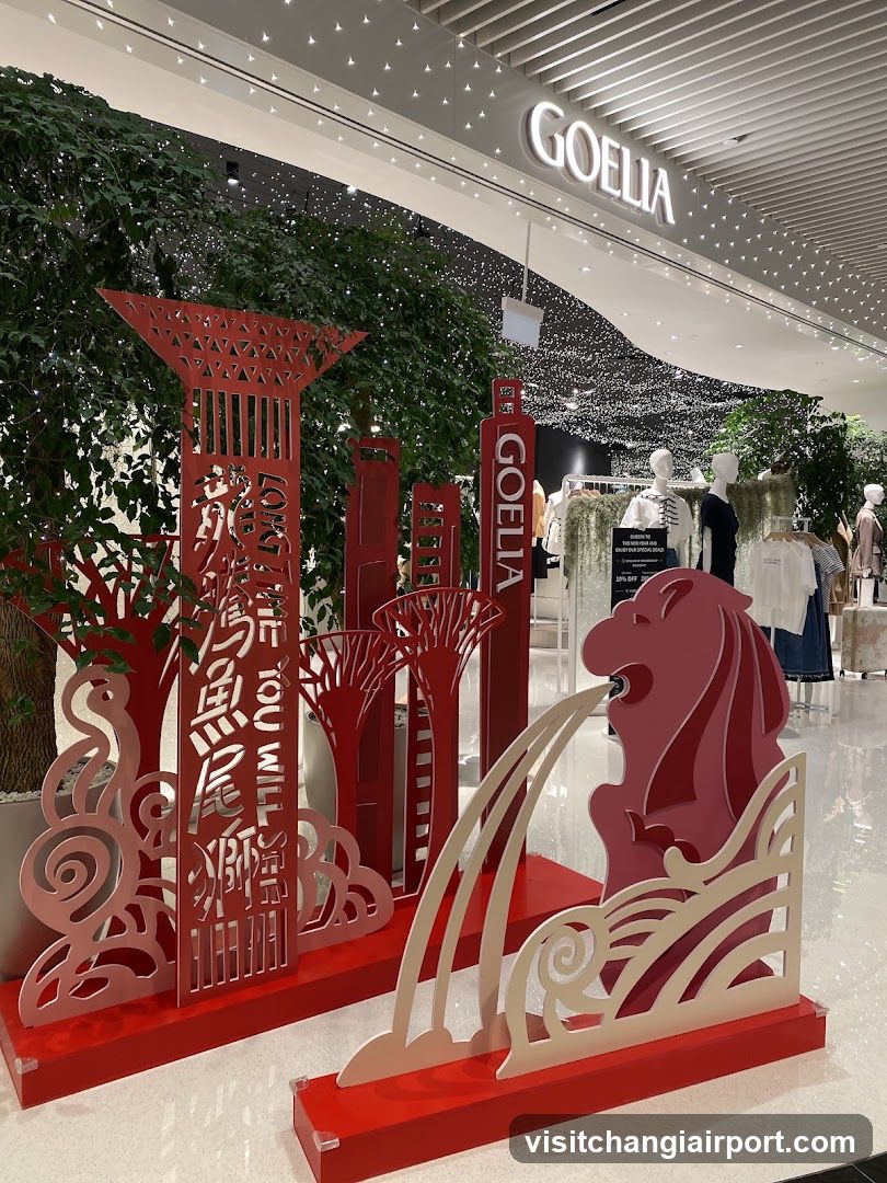 Singapore-themed display in shopping mall