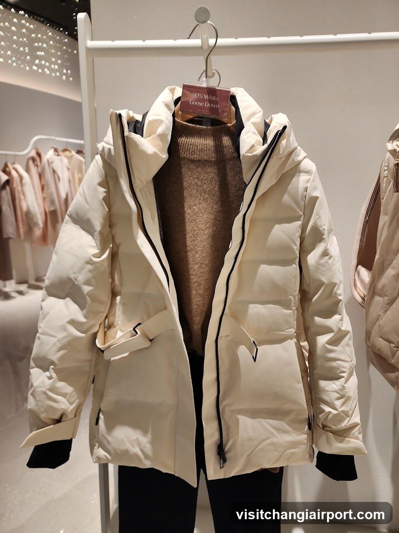 White Puffer Jacket Display