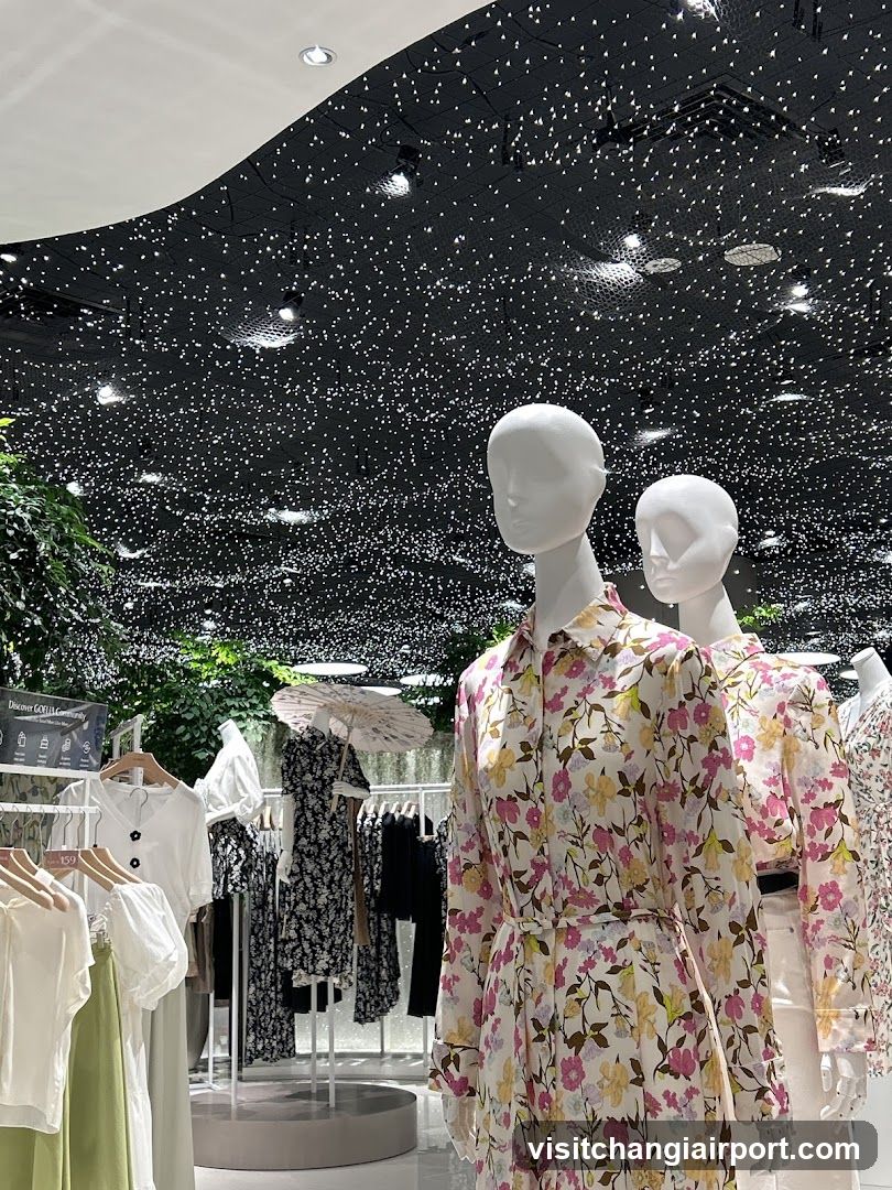 Floral Dress Display in Store Interior