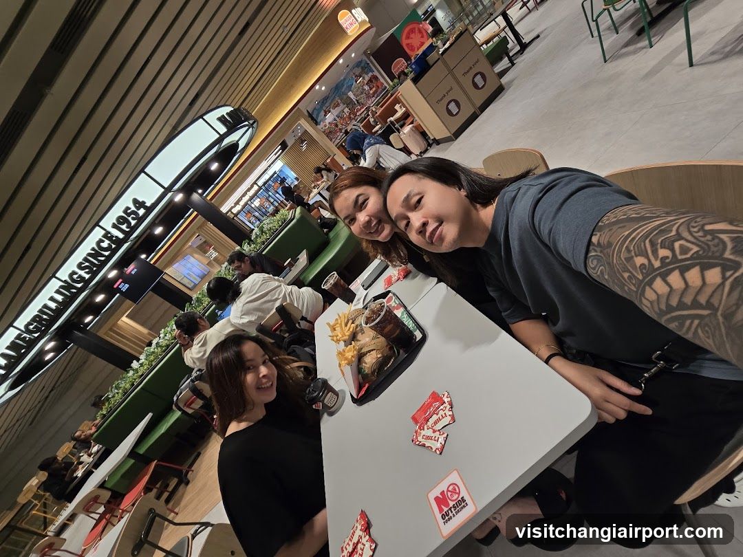 Diners at a food court table