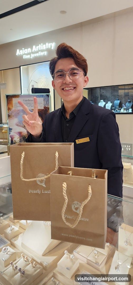 Jewelry Store Interior with Shopping Bags
