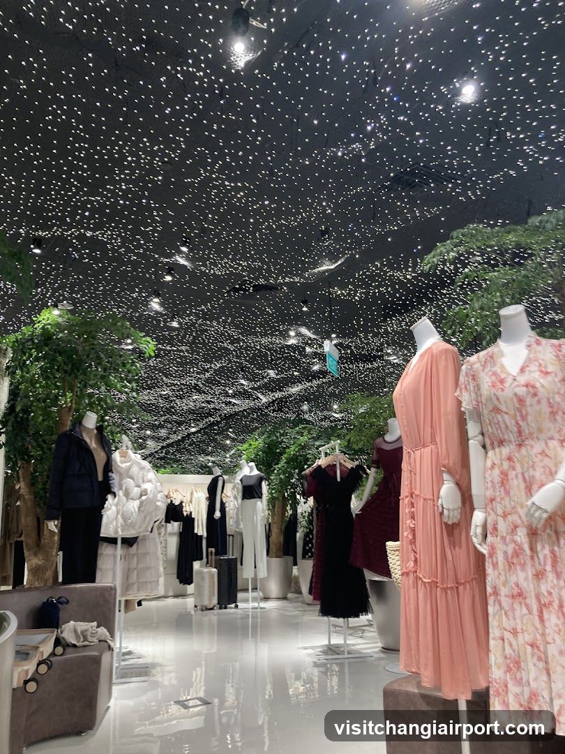 Fashion Store Interior with Starry Ceiling